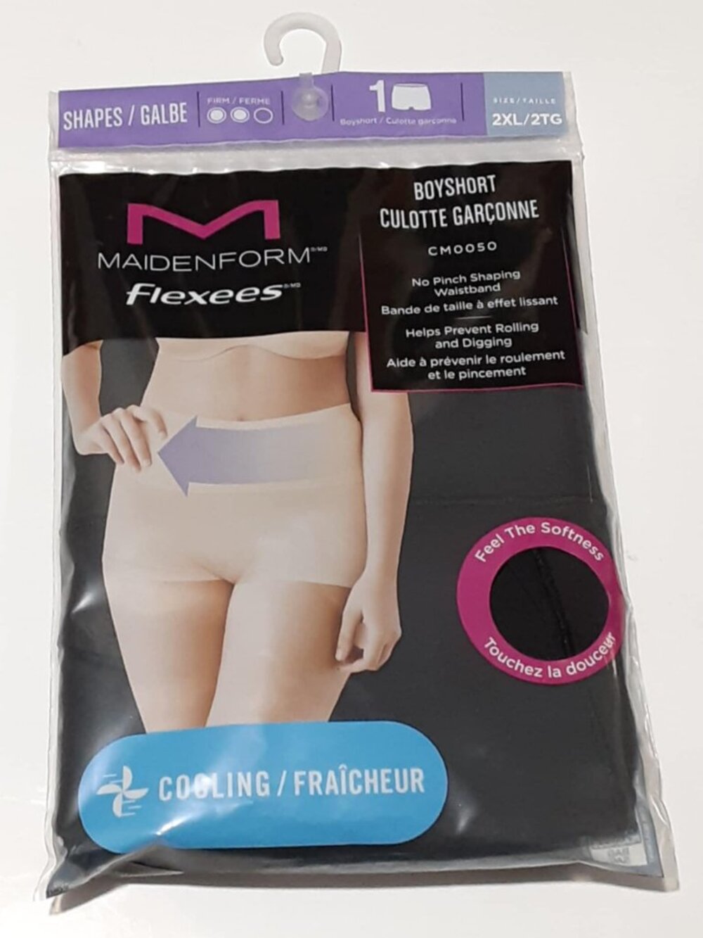 2XL Maidenform Flexees Boyshort Shapewear Cooling No Pinch Rear Lift Shaping NEW